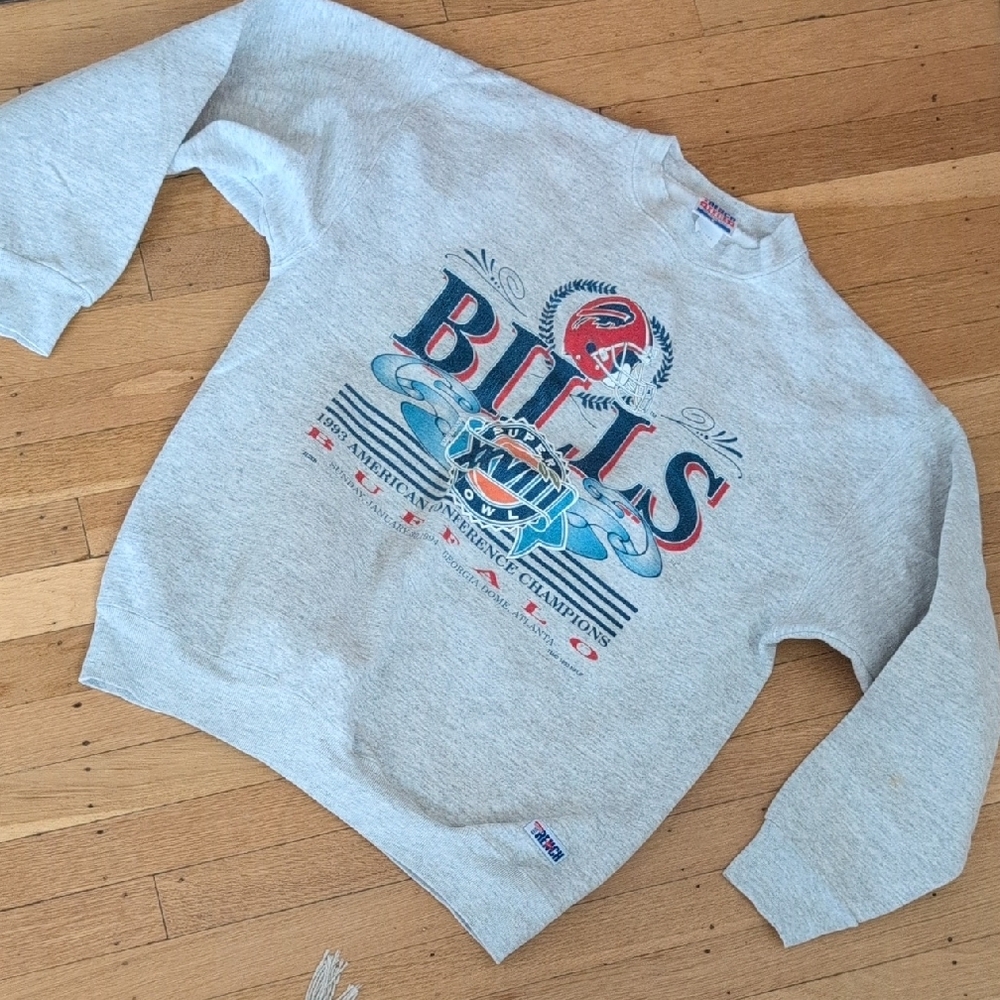 Buffalo Bills Vintage Gray Crewneck Sweater